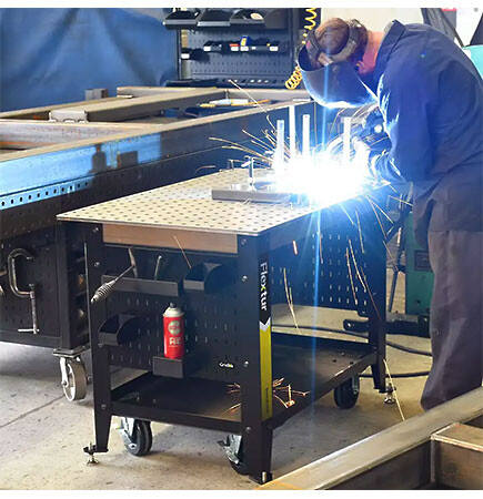 Flextur Mobile Welding Table Cart with 42 piece Fixture & Gridlok Accessory Kit